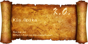 Kis Opika névjegykártya